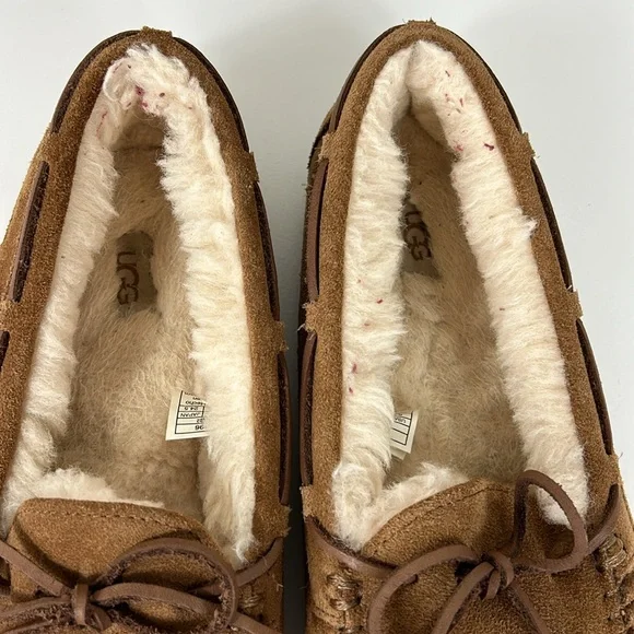 UGG Slippers Suede Leather Dakota Water-Resistant Chestnut Brown Size 6 - Picture 14 of 15